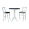 International Concepts Round 36 in Rd Extend Dining Table, 2 X-Back Bar Ht Stools, White/Heather Gray, 36 W, 48 L, 41.3 in H K05-36RXT-6B-S6133-2 - alternate 1